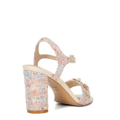 Clearance Mention Boucle Floral Block Heels Women Heels