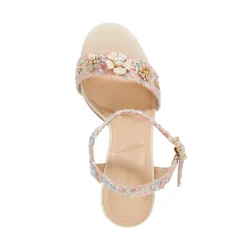 Clearance Mention Boucle Floral Block Heels Women Heels