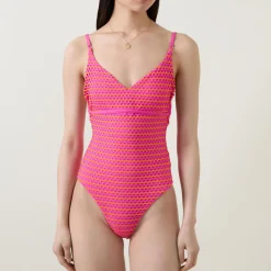 Discount Mesh Effect One-Piece Swimsuit Women Swimwear & Beachwear