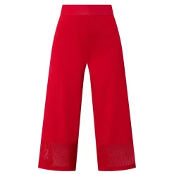 Hot Mesh Panel Wide Leg Cropped Trousers Women Trousers & Shorts