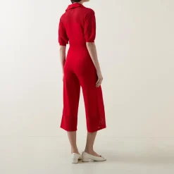 Hot Mesh Panel Wide Leg Cropped Trousers Women Trousers & Shorts
