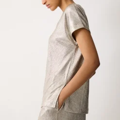 Metallic Top Women Tops