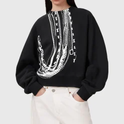 Hot Metallo Chain Logo Sweatshirt Women Sweatshirts & Hoodies