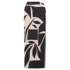 Hot Mia Mesh Abstract Print Skirt Women Denim