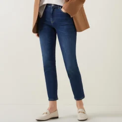 Hot Mid Rise Slim Fit Cropped Jeans Women Denim