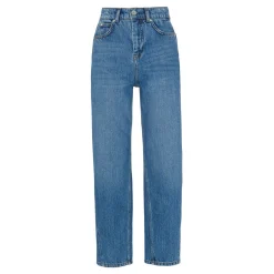 Mid Wash Barrel Leg Jeans Women Denim
