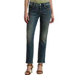 Hot Mid-Rise Ankle Length Straight Leg Jeans Women Denim