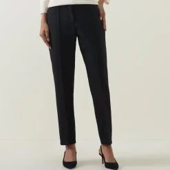 New Mid-Rise Pleated Straight Leg Trousers Women Trousers & Shorts