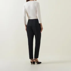 New Mid-Rise Pleated Straight Leg Trousers Women Trousers & Shorts