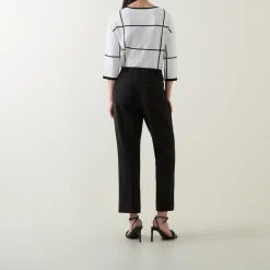 Discount Mid-Rise Pleated Straight Leg Trousers Women Trousers & Shorts