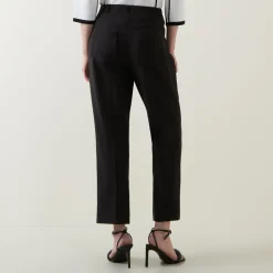 Discount Mid-Rise Pleated Straight Leg Trousers Women Trousers & Shorts