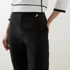Discount Mid-Rise Pleated Straight Leg Trousers Women Trousers & Shorts