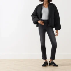 Outlet Mid-Rise Straight Leg Ankle Jeans Women Denim