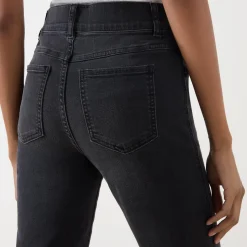 Outlet Mid-Rise Straight Leg Ankle Jeans Women Denim