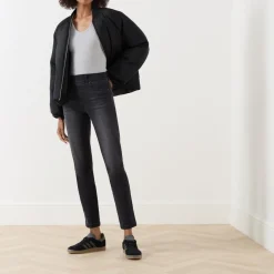 Outlet Mid-Rise Straight Leg Ankle Jeans Women Denim