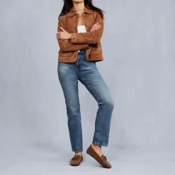 Sale Mid-Rise Straight Leg Jeans Women Denim