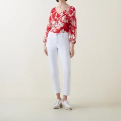 Sale Mid-Rise Tapered Jeans Women Denim