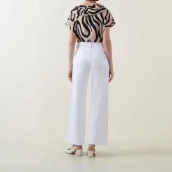 Mid-Rise Wide Leg Jeans Women Denim