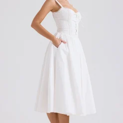 Outlet Milia Broderie Anglais Flared Dress Women Dresses