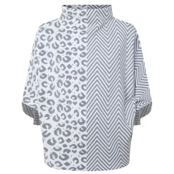 Sale Mixed Print Blouse Women Tops