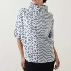 Sale Mixed Print Blouse Women Tops