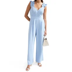 Best Moira Ruffle Wide Leg Jumpsuit Women Jumpsuits