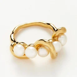 Best Molten Pearl Twisted Stack Ring Women Rings