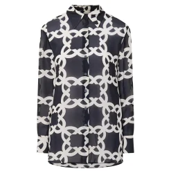 Hot Monogram Logo Printed Blouse Women Tops