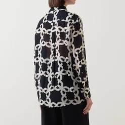 Hot Monogram Logo Printed Blouse Women Tops