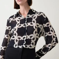 Hot Monogram Logo Printed Blouse Women Tops