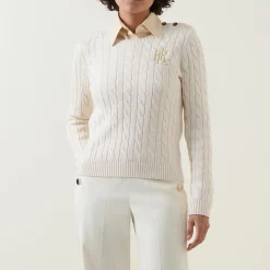 Discount Montiva Logo Cable-Knit Sweater Women Sweaters & Cardigans