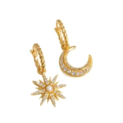 Hot Moonlight Hoop Charm Earrings Women Earrings
