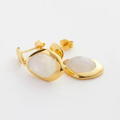 Best Moonstone Large Stepping Stone Earrings Women Earrings