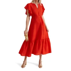 Online Morgan Frill-Sleeve Dress Women Dresses