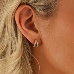 Online Mosaic Huggie Earrings Women Earrings