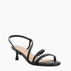 Hot Movement Asymmetric Leather Kitten Heels Women Heels
