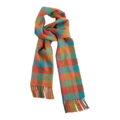 Outlet Multi-Colour Check Lambswool Scarf Women Scarves