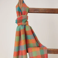 Outlet Multi-Colour Check Lambswool Scarf Women Scarves