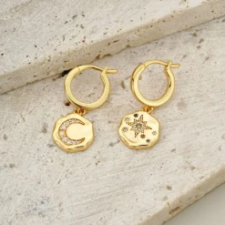 Best My Sun, Moon & Stars Drop Earrings Women Earrings