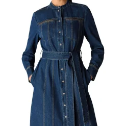 New Myra Belted Denim Dress Women Dresses