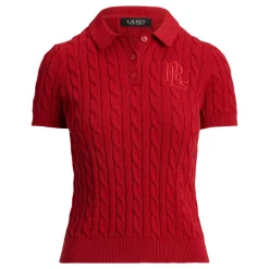 Natrissa Cable Knit Polo Shirt Women Tops