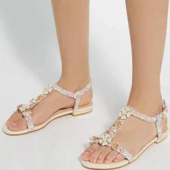Outlet Nature Floral T-bar Sandals Women Sandals