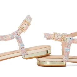 Outlet Nature Floral T-bar Sandals Women Sandals