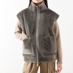 Online Naval Reversible Faux Fur Gilet Women Coats & Jackets