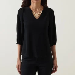 New Necklace Detail Blouse Women Tops