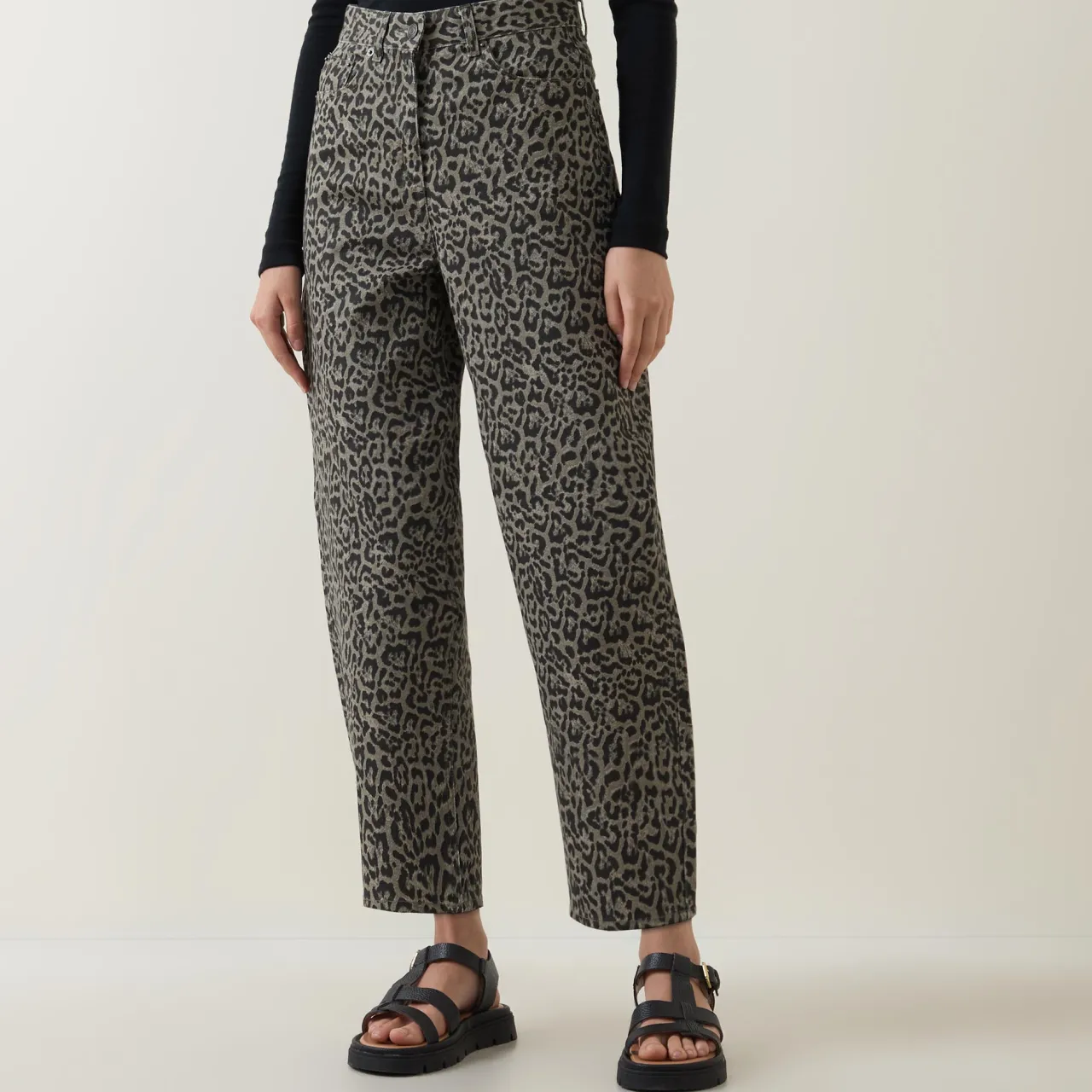Hot Neoma Leopard Straight Leg Jeans Women Denim