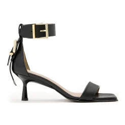 Best Noir Buckle Heeled Sandals Women Heels