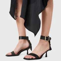 Best Noir Buckle Heeled Sandals Women Heels