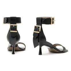 Best Noir Buckle Heeled Sandals Women Heels