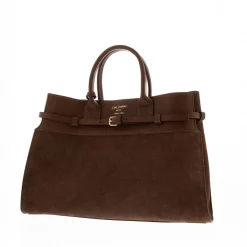 Obarini Tan Italian Suede Box Bag Women Tote Bags